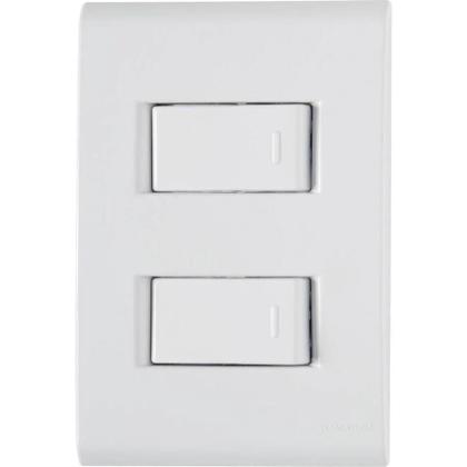 Imagem de Conjunto 4 X 2 com 2 Interruptores Simples Liz 10a 250v Branco - Tramontina