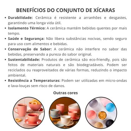 Imagem de Conjunto 4 Xícaras Café/Chá com Pires Cerâmica 210ml Premium