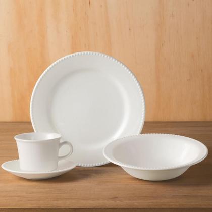 Imagem de Conjunto 4 Xícaras Chá Cerâmica 240Ml Perla Branco