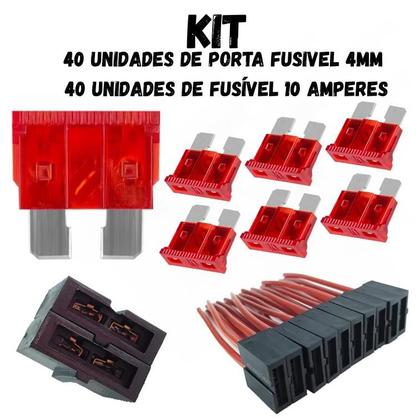 Imagem de Conjunto 40 Porta Fusivel Com Fusivel 10 Amper Atacado Lote