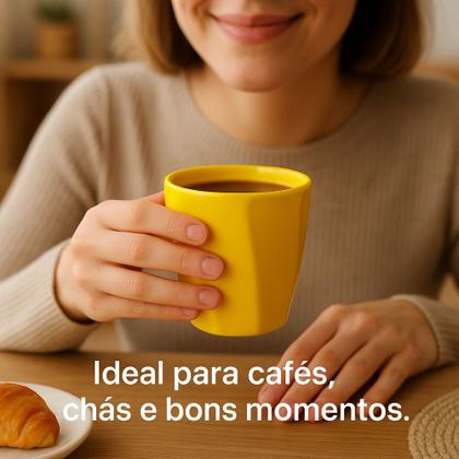 Imagem de Conjunto 4un. Copo Cerâmica Louça 260ml Café Leite Chá Água Porta Objetos Escovas Kit Cores Variadas