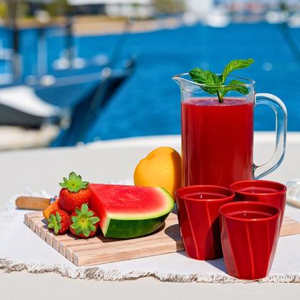 Imagem de Conjunto 4un. Copo Cerâmica Louça 260ml Café Leite Chá Água Porta Objetos Escovas Kit Cores Variadas