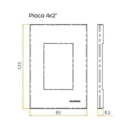 Imagem de Conjunto 4x2 1 Inter Simples C/ Luz 10A 250V Branco SLEEK