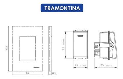 Imagem de Conjunto 4x2 1 Interruptor Pulsador Campainha Liz Tramontina