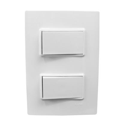 Imagem de Conjunto 4x2 1 Interruptor Simples 10A + 1 Interruptor Paralelo 10A 250V Linha Vivaz Ilumi - 7823