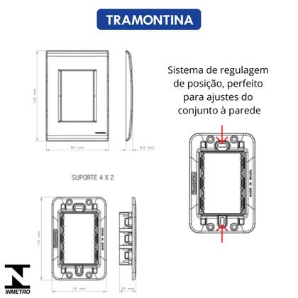 Imagem de Conjunto 4x2 1 Tomada 20a vermelha 2p+t 250v Liz Tramontina