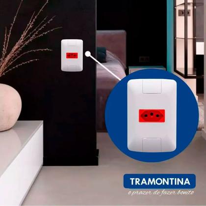 Imagem de Conjunto 4X2 1 Tomada 2Pt Tramontina Aria 20 A 250V Vermelho 