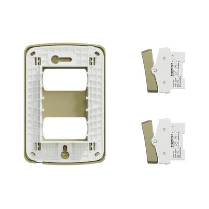 Imagem de Conjunto 4X2 2 Interruptor Paralelo Miluz Schneider Dourado
