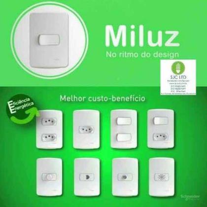 Imagem de Conjunto 4X2 2 Interruptor Simples Miluz Schneider Dourado