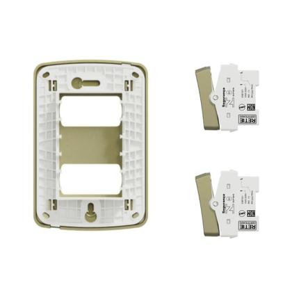 Imagem de Conjunto 4X2 2 Interruptor Simples Miluz Schneider Dourado