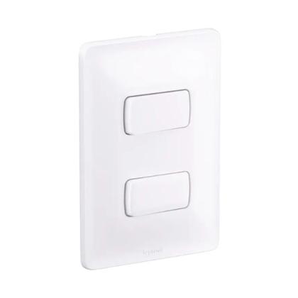 Imagem de Conjunto 4x2 2 Interuptores Simples 10A 250V Branco ZEFFIA