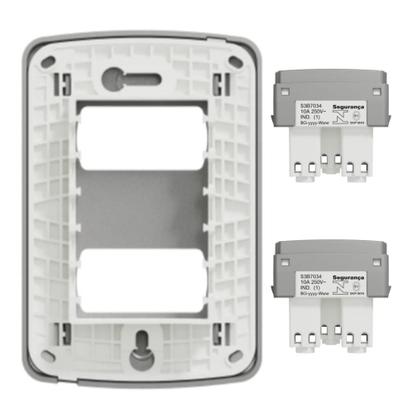 Imagem de Conjunto 4X2 2 Tomadas 20A S3B70352 Miluz Schneider Aluminio