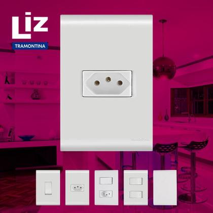 Imagem de Conjunto 4x2 2x Interruptor Simples Branco Liz Tramontina