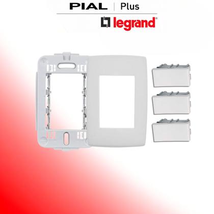 Imagem de Conjunto 4x2 3 Interruptores Simples Pial Plus