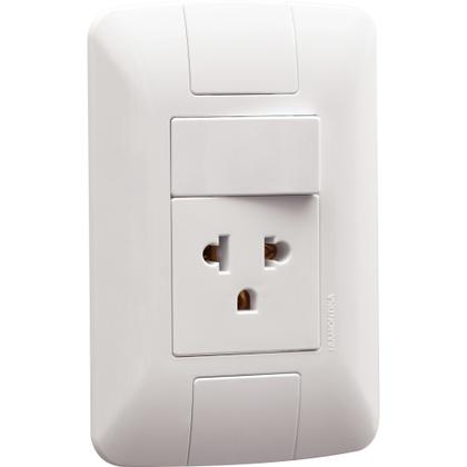 Imagem de Conjunto 4x2 com 1 Interruptor Simples 10 A 250 V e 1 Tomada 2P+T 15 A - 16 A 250 V Tramontina Aria 