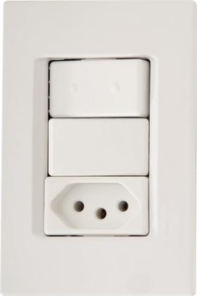 Imagem de Conjunto 4X2 Com 1 Interruptor Simples 10 A 250 V E 1 Tomada