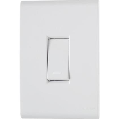 Imagem de Conjunto 4x2 com 1 Interruptor Simples Tramontina Liz 10 A 250 V Branco