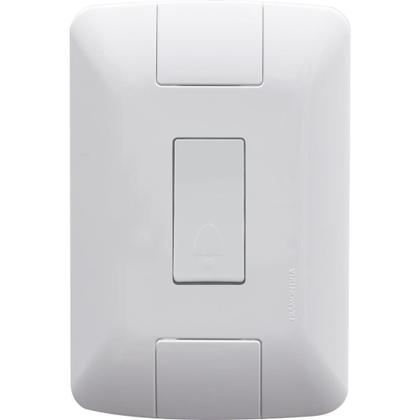 Imagem de Conjunto 4x2 com 1 Pulsador Campainha  Tramontina Aria 6 A 250 V Branco