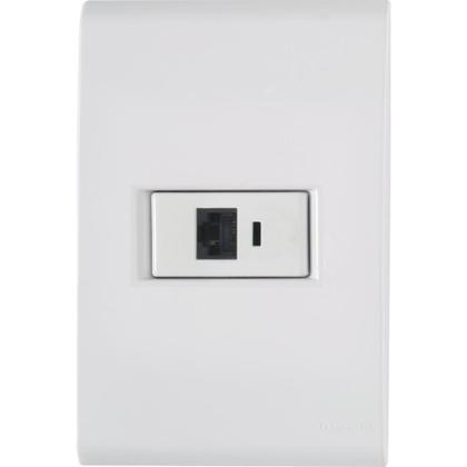 Imagem de Conjunto 4x2 com 1 Tomada RJ45 cat. 6 Tramontina Liz Branco