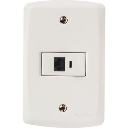 Imagem de Conjunto 4x2 com 1 Tomada RJ45 cat. 6 Tramontina Lux2 Branco