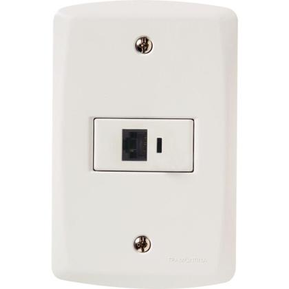Imagem de Conjunto 4x2 com 1 Tomada RJ45 cat. 6 Tramontina Lux2 Branco