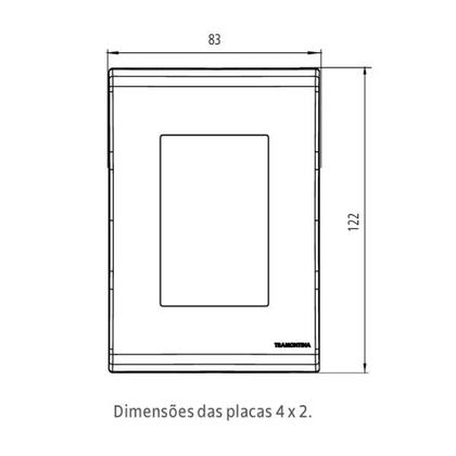 Imagem de Conjunto 4X2 Com 2 Tomada 10A 2P+T Liz Grafite - TRAMONTINA