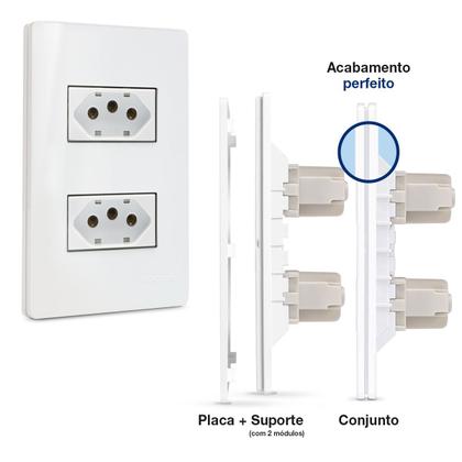 Imagem de Conjunto 4x2 com 2 Tomadas 20A Branco Infiniti Margirius