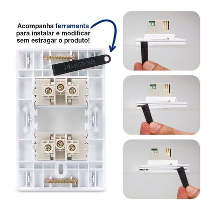 Imagem de Conjunto 4x2 com 2 Tomadas 20A Branco Infiniti Margirius