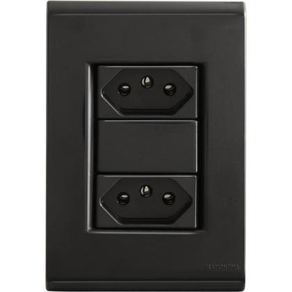 Imagem de Conjunto 4x2 com 2 Tomadas 2P T 20 A 250 V Tramontina Liz Grafite