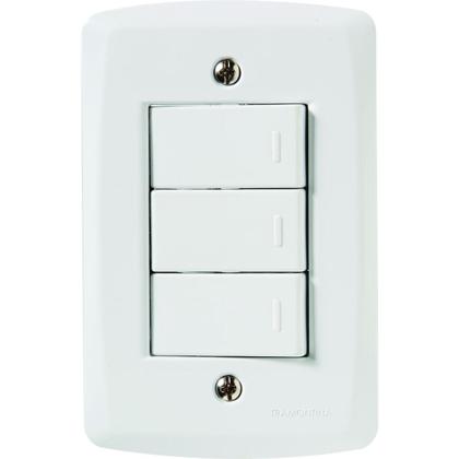 Imagem de Conjunto 4x2 com 3 Interruptores Paralelos 10 A 250 V Tramontina Lux2 Branco