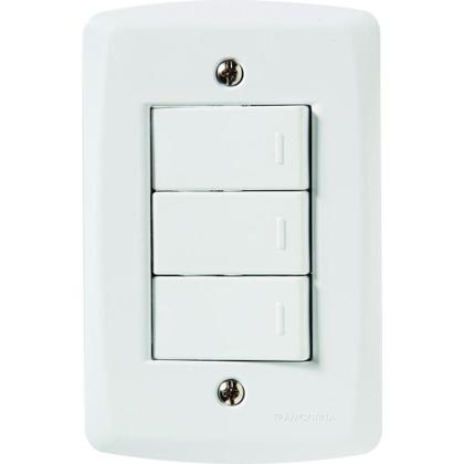 Imagem de Conjunto 4x2 com 3 Interruptores Paralelos 10 A 250 V Tramontina Lux2 Branco