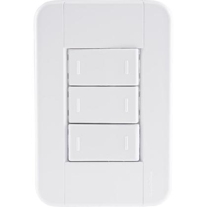 Imagem de Conjunto 4x2 com 3 Interruptores Paralelos 10 A 250 V Tramontina Tablet Branco