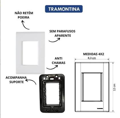 Imagem de Conjunto 4x2 Com 3 Interruptores Simples Tramontina Liz 10 A 250v Branco