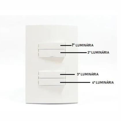 Imagem de Conjunto 4x2 Com 4 Interruptores Paralelo Sleek Branco MarGirius