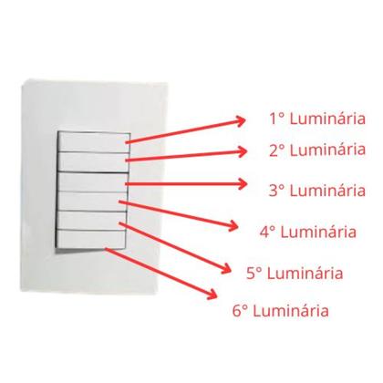 Imagem de Conjunto 4x2 Com 6 Interruptores Simples Sleek Branco MarGirius