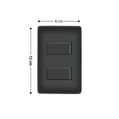 Imagem de Conjunto 4x2 Fame Habitat Black - 2 Interruptores Simples Distanciados 10A~250V