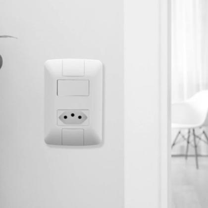 Imagem de Conjunto 4x2 Interruptor Simples 1 Tomada 2P+T 10A BR ARIA