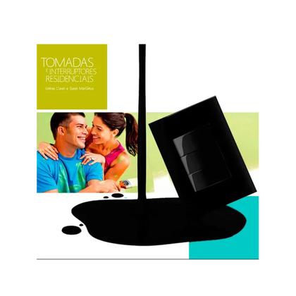 Imagem de Conjunto 4x2 Interruptor Simples 10a 250v Preto Fosco