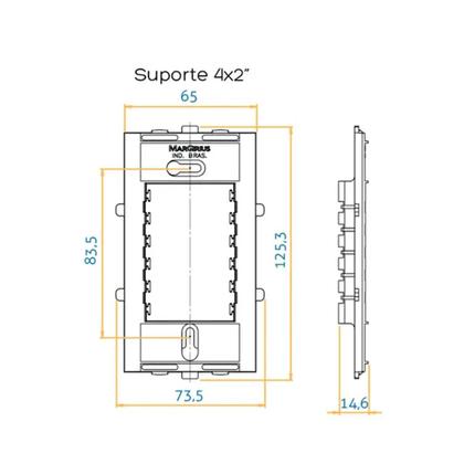 Imagem de Conjunto 4x2 Interruptor Simples 10a 250v Preto Fosco
