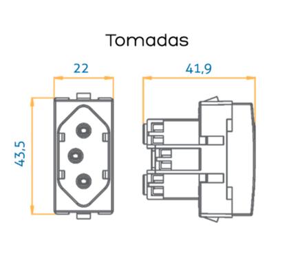 Imagem de Conjunto 4x2 Preto Interruptor Simples Tomada 20a Margirius EBONY CLEAN