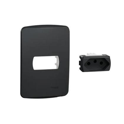 Imagem de Conjunto 4X2 Tomada 20a Miluz Schneider Grafite S3B70351