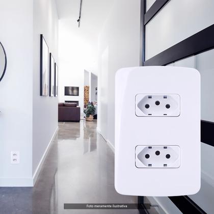 Imagem de Conjunto 4x2 Tomada Dupla 10A 2p+T B3 Branca Margirius