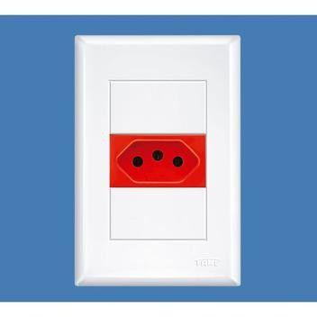 Imagem de Conjunto 4x2 Tomada Simples 10A Vermelha Modular Evidence - Fame