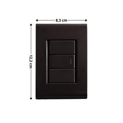 Imagem de Conjunto 4x2 Tramontina Liz Grafite 1 Interruptor Simples 10A~250V