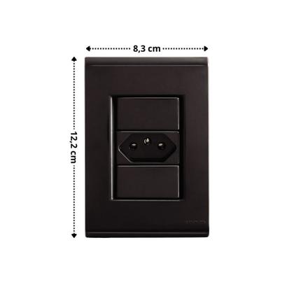 Imagem de Conjunto 4x2 Tramontina Liz Grafite 1 Tomadas 2P+T 20A~250V