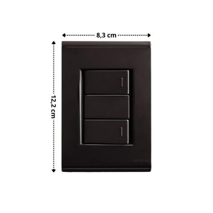 Imagem de Conjunto 4x2 Tramontina Liz Grafite 2 Interruptores Simples 10A~250V