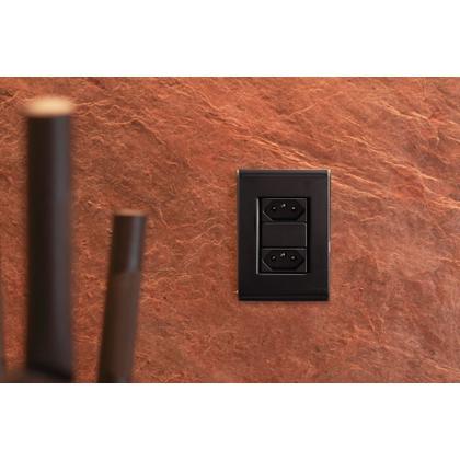 Imagem de Conjunto 4x2 Tramontina Liz Grafite 2 Tomadas 2P+T 10A~250V