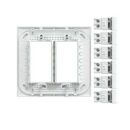 Imagem de Conjunto 4x4 6 Interruptor Lunare Up Branco Fosco S400100