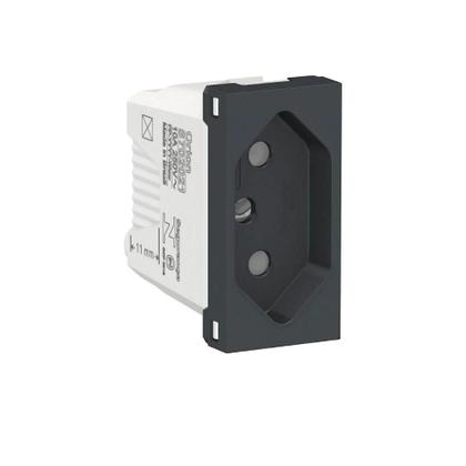 Imagem de Conjunto 4x4 Tomada Dupla 10A Orion Schneider Grafite Black