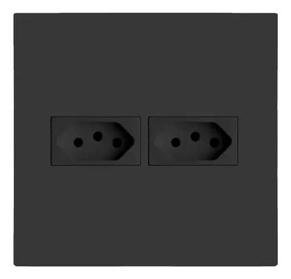 Imagem de Conjunto 4x4 Tomada Dupla 20A Orion Schneider Grafite Black